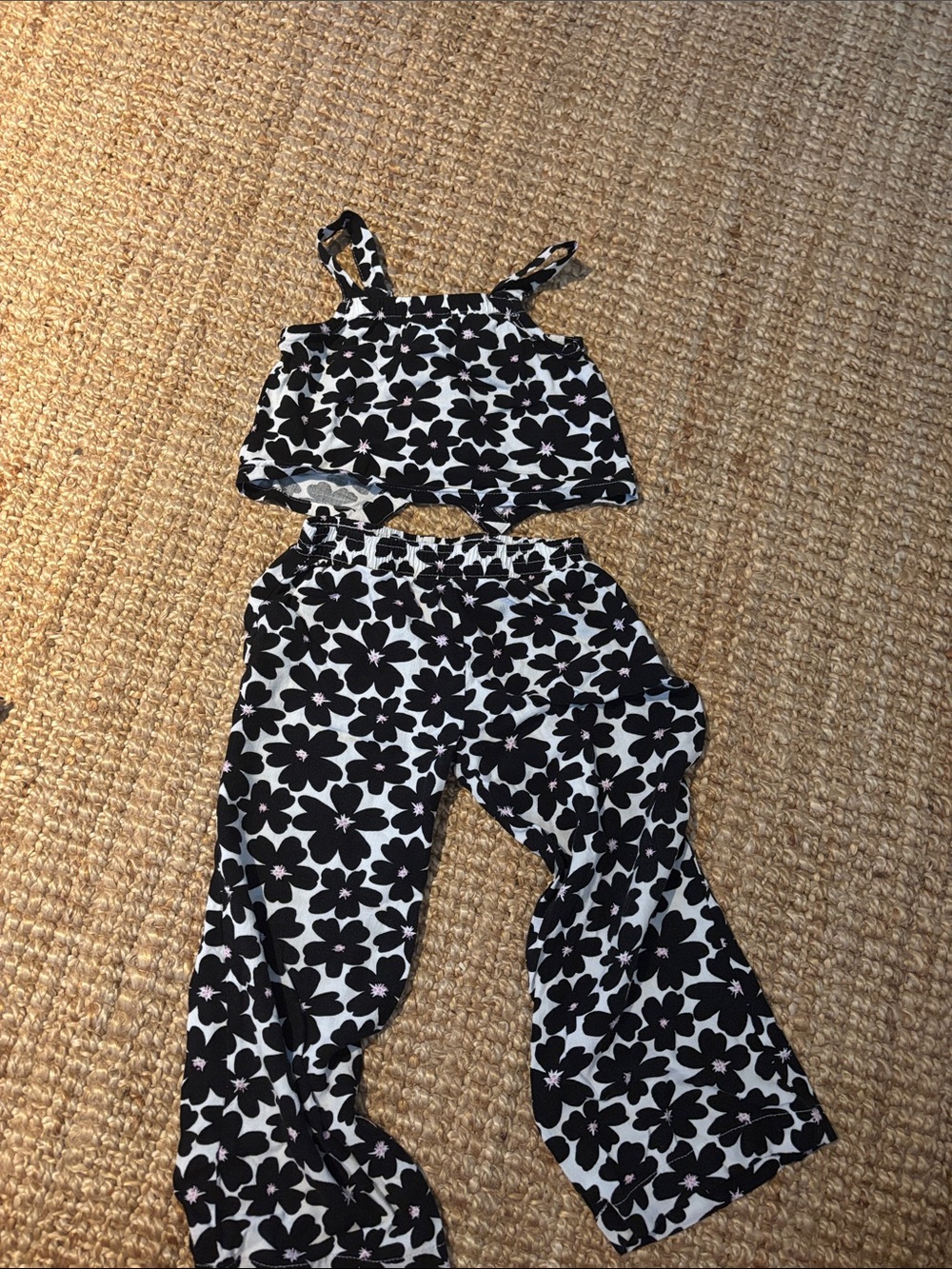 Vince Camuto Black & White Floral Kids Two-Piece Set